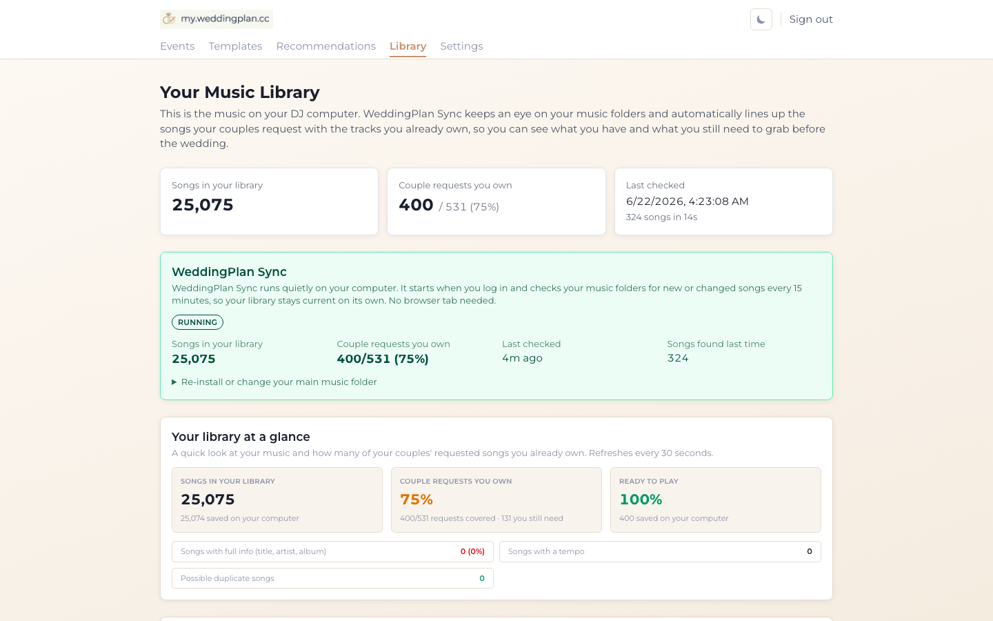 WeddingPlan operator music library, scanned and auto-organized by Title - Artist - Version